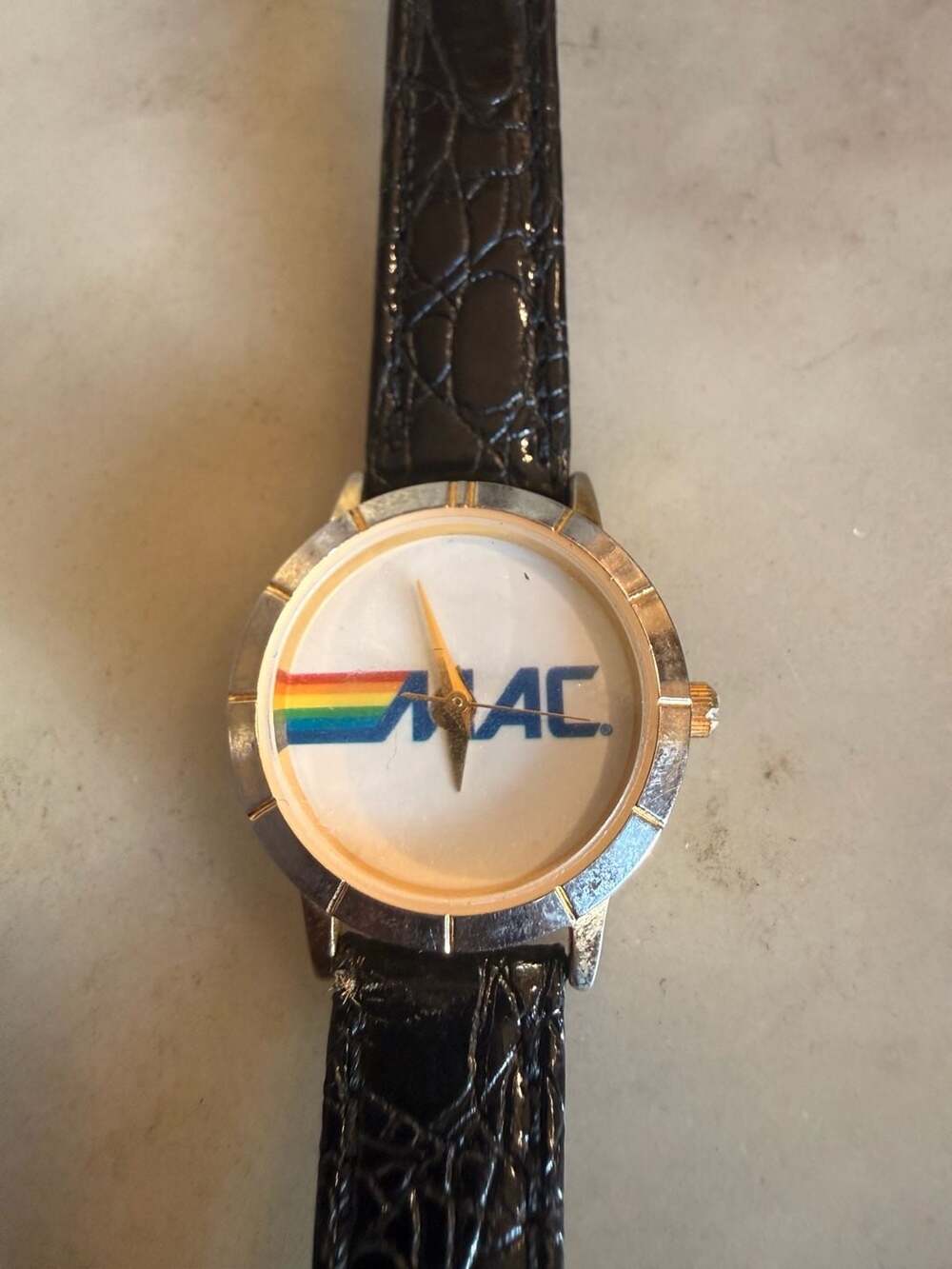 Vintage MAC ATM Network Promo Watch Black Leather Strap